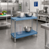 Thumbnail image #2 for QuadPlus 60 x 24 Inch Solid Blue Polymer Shelf Mat with Chrome QuadTruss Wire Frame