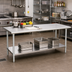 Thumbnail image #2 for 4-Foot 16-Gauge 304 Stainless Steel Undershelf Upgrade for Work Tables