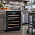 Thumbnail image #2 for Omcan Vinovero 23-Inch Dual-Zone Commercial Wine Cooler, 40-Bottle Capacity, Black Glass Door