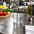 Thumbnail image #2 for Clear Glass Mini Mason Jar Condiment Jar with Hinged Lid, 4 oz.
