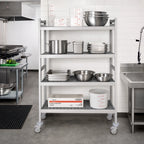 Thumbnail image #2 for Fermod Fermostock 4R59B71M 4-Tier Mobile Polymer Shelving Unit, 59 in. W x 18 in. D x 71 in. H, Gray