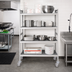 Thumbnail image #2 for Fermostock 4-Tier Mobile Polymer Shelving Unit, 59 in. W x 18 in. D x 71 in. H, Gray