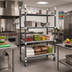 Thumbnail image #2 for Cambro Camshelving Elements XTRA 4-Tier Solid High Density Overhead Track Mobile Starter Unit, 21 x 54 x 80 Inches, Speckled Gray