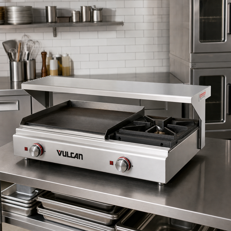 Product image #2 for Vulcan 24-Inch Stainless Steel Plate Rail for Heavy-Duty Countertop Gas Hotplates