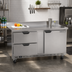 Thumbnail image #2 for Beverage-Air 60-Inch Two-Section Worktop Freezer with 2 Drawers, Solid Door, and Foamed-In-Place Backsplash
