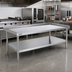 Thumbnail image #2 for Eagle Group 84-3/8 Inch Stainless Steel Griddle/Equipment Stand with Open Base and Adjustable Undershelf