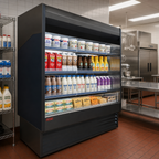 Thumbnail image #2 for Howard-McCray 35E Series R-OD35E-3L-B-LED 39"W x 60"H Black Dairy Open Merchandiser, 2-Tier LED Shelves, Remote Refrigeration