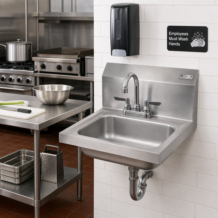 Product image #2 for John Boos Pro-Bowl Wall-Mount Stainless Steel Hand Sink, 14" x 10" x 5" Bowl
