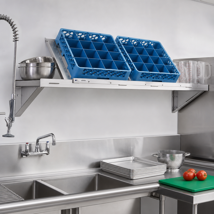 Product image #2 for New Age Slanted T-Bar Wall-Mounted Aluminum Shelf, 48 x 13 Inches, 600 lb. Capacity