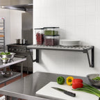 Thumbnail image #2 for Cambro Camshelving® Elevation EWSSKA1442V580 Vented Wall Shelving Add-On Kit, 14 x 42 in, Brushed Graphite, Antimicrobial