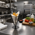 Thumbnail image #2 for Ironworks Conical French Fry Basket with 3 oz Ramekin, Black Wrought Iron, 5-Inch Dia. x 9-Inch H