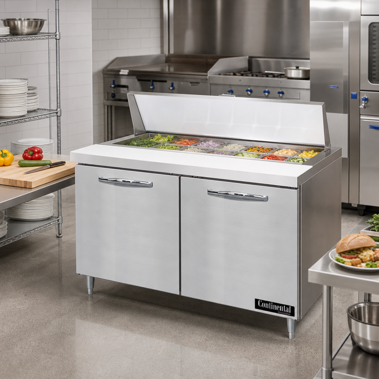 Product image #2 for Continental Refrigerator D48N18M Designer Line 48" Mighty Top Sandwich Prep Table with 18 Pan Capacity
