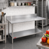 Thumbnail image #2 for Duke Deluxe 48 Inch W x 30 Inch D Stainless Steel Work Table with 5 Inch Riser and Stainless Undershelf