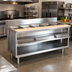 Thumbnail image #2 for La Rosa Electric Stationary Hot Food Table with Water Bath, 5 Pan Openings for 12 x 20 Pans, Open Cabinet Base, 72 x 28 Inches