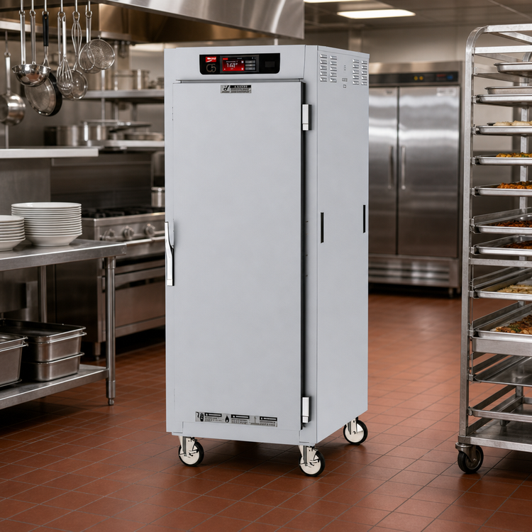 Product image #2 for Metro C5 8 Series Full-Height Mobile Pass-Thru Heated Holding Cabinet with Combination Doors and Lip-Load Slides