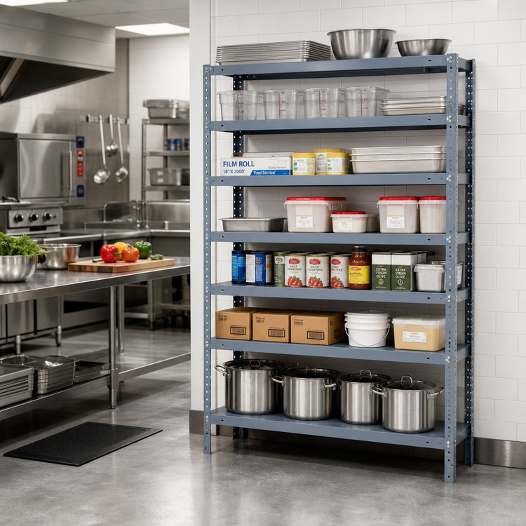 Product image #2 for Quantum Heavy-Duty Stationary Wire Shelving Unit, 36 x 18 x 75 Inches, 13 Shelves, 400 lb. Per Shelf