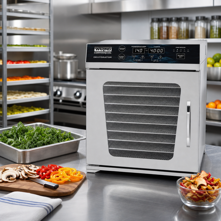 Product image #3 for Waring Commercial Single Zone Food Dehydrator with 10 Mesh Racks and 14 Sq. Ft. Drying Area