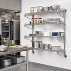 Thumbnail image #2 for Metro Super Erecta SW36C Wall-Mounted End Unit Shelving, 18-Inch Deep, Chrome Plated, 4-Tier Post Type
