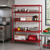 Thumbnail image #2 for EagleGard Red-i-Pak 4-Tier Wire Shelving Unit, 48W x 24D x 74H, Stationary, Hybrid Epoxy Finish