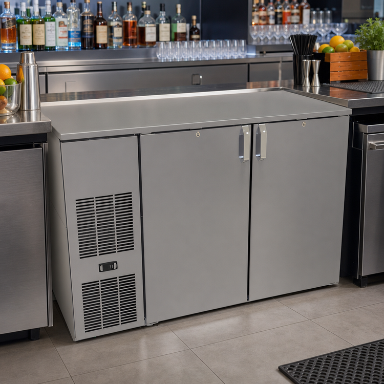 Product image #2 for Glastender C1FB52 One-Zone Front-Serviced Bar Profile Back Bar Cooler, 52-Inch, Two-Section