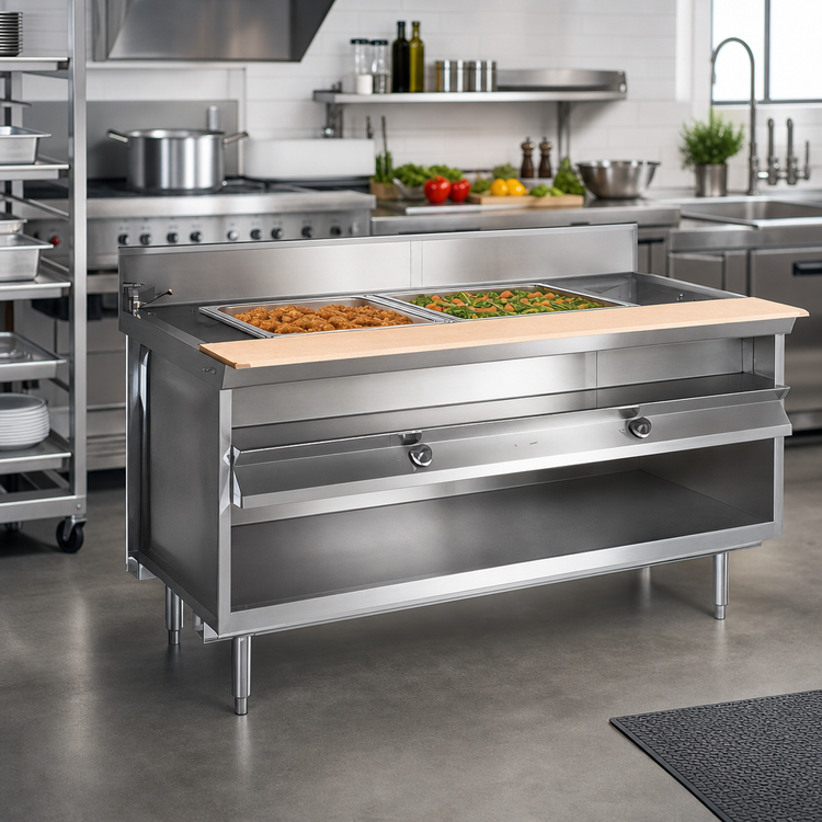 Product image #2 for La Rosa Refrigeration 30-Inch Electric Hot Food Table with 2 12 x 20 Openings and Open Cabinet Base