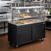 Thumbnail image #2 for Vollrath 2-Series Affordable Portable 4-Pan Non-Refrigerated Cold Food Station with Buffet Breath Guard, Lights, and Sliding Door Storage Base