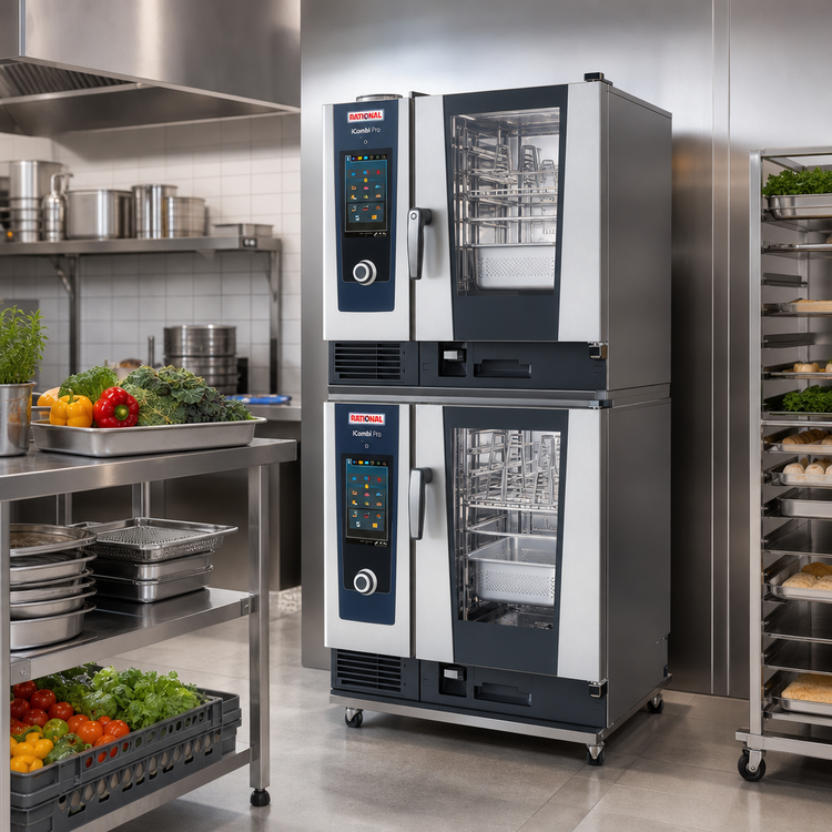 Product image #2 for RATIONAL iCombi Pro Double Stack 6-Half Size Electric Combi Ovens with AutoDose, 208/240V 3-Phase