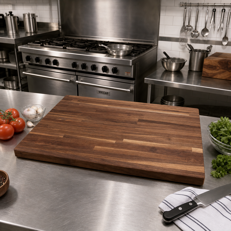 Product image #2 for John Boos Boos Block 24 x 25 Inch Blended Edge Grain American Black Walnut Kitchen Countertop with Varnique Finish