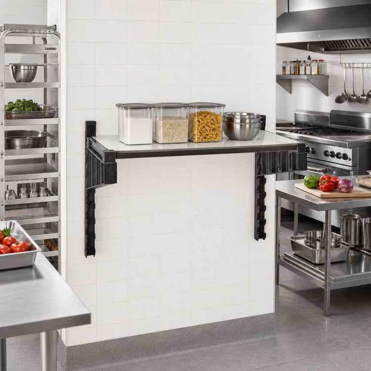 Product image #2 for Cambro Camshelving Elevation 14 x 30-Inch Solid Wall Shelving Shelf Kit with 15-Inch Uprights, Brushed Graphite
