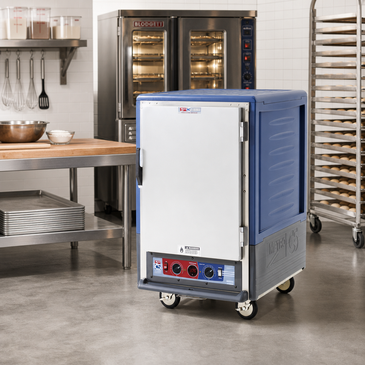 Product image #2 for Metro C5 3 Series Half-Height Low-Watt Heated Holding and Proofing Cabinet with Blue Insulation Armour and Solid Door