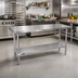 Thumbnail image #2 for Sapphire 60-Inch x 14-Inch Stainless Steel Flat Top Worktable with Undershelf