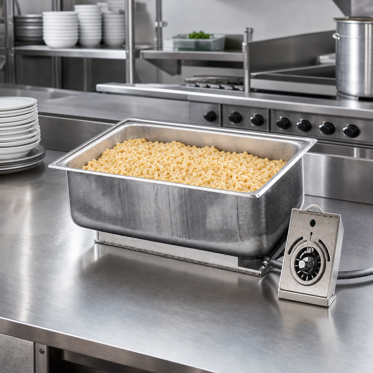 Product image #2 for APW Wyott BM-30D Built-In Electric Bottom-Mount Hot Food Well, 1 Full-Size Pan, Wet or Dry Operation, With Drain
