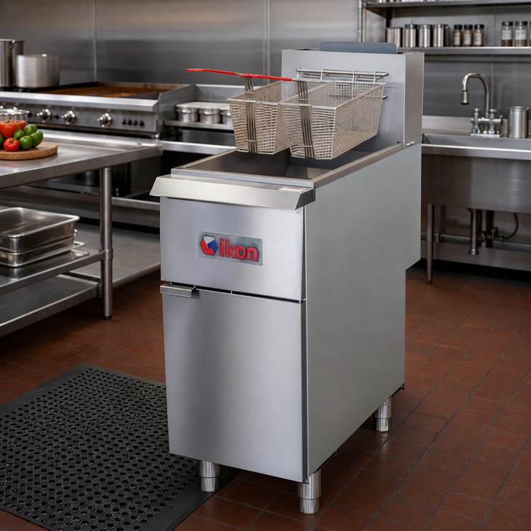 Product image #2 for IKON Cooking IGF-35/40-NG 35-40 lb Natural Gas Tube Fryer with Millivolt Controls