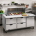 Thumbnail image #3 for Beverage-Air SPED72HC-18M-4 72-Inch Three-Section Mega Top Refrigerated Sandwich Prep Table with 4 Drawers, 1 Door, and 18-Pan Top