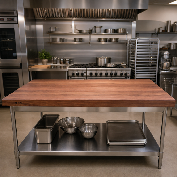 Product image #2 for Boos Block American Black Walnut Full-Length Edge Grain Kitchen Countertop, 60 x 32 x 2-1/4 Inches, Penetrating Oil Finish