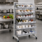 Thumbnail image #2 for Quantum WS70-SS36-3S3L Mobile Single-Sided Partition Wall Starter Unit with Baskets, Dividers & Label Holders, 36 x 26 x 74 Inches
