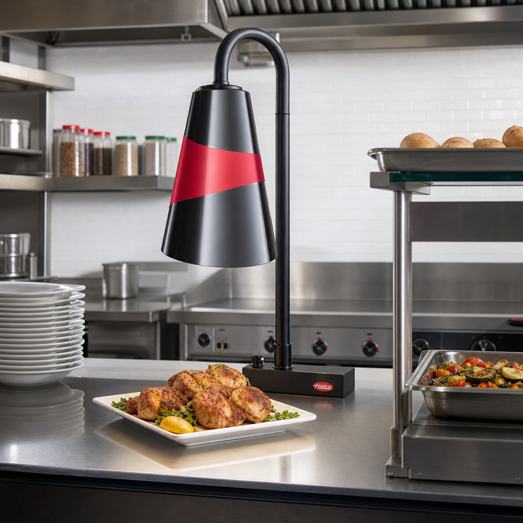 Product image #2 for Hatco DLL-1500 Single-Bulb Decorative Food Heat Lamp with Feathered Shade, 100W Max