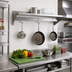 Thumbnail image #2 for Economy T-430 Stainless Steel Wall Shelf With Pot Rack, 36 x 16 Inches