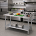 Thumbnail image #2 for Turbo Air 60-Inch x 24-Inch 18/430 Stainless Steel Flat Top Work Table with Galvanized Undershelf