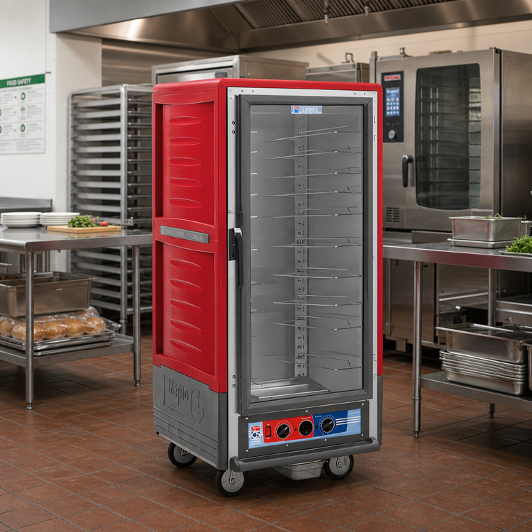 Product image #2 for Metro C5 3 Series 3/4 Height Mobile Moisture Heated Holding and Proofing Cabinet with Clear Polycarbonate Door and Red Insulation Armour