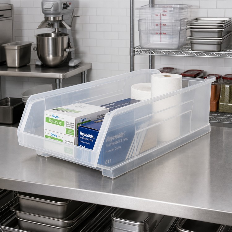Product image #2 for Metro Clear Stacking Large Supply Bin, 23-7/8 x 11 x 7 Inches