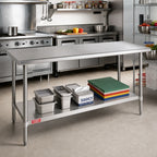 Thumbnail image #2 for Duke Manufacturing 316S-2484 Stainless Steel Work Table with Undershelf, 84 x 24 x 36 in, 16-Gauge 300-Series Top, No Backsplash