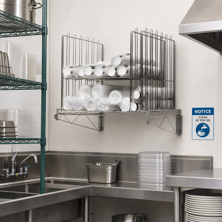 Product image #2 for Metro Chain Reaction Overhead Wall-Mount Cup Storage Unit, 30-3/4 Inch W x 24-1/4 Inch D