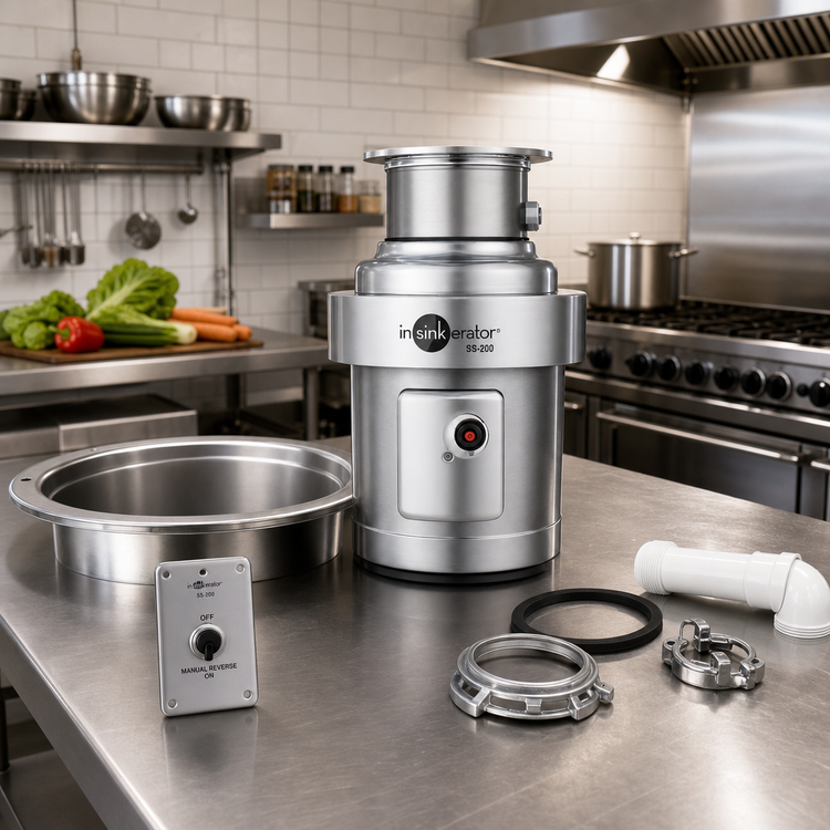 Product image #2 for InSinkErator SS-200 2 HP Stainless Steel Complete Food Waste Disposer Package with 12 Inch Bowl and Manual Reverse Switch