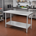 Thumbnail image #2 for Eagle Budget Series 72-Inch x 36-Inch Flat Top 430 Stainless Steel Work Table with Adjustable Undershelf