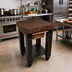 Thumbnail image #3 for John Boos American Heritage Gathering Block I End-Grain Walnut Butcher Block Work Table with Wicker Basket and Undershelf, 25 x 24 x 36 Inches