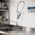 Thumbnail image #3 for 8-Inch Wall Mount Pre-Rinse Mixing Faucet with 14-Inch Swing Nozzle, 44-Inch Hose and Blue Spray Valve