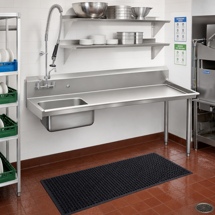 Product image #2 for Advance Tabco 83-Inch Right-Hand Straight-Soil Dishtable with Pre-Rinse Sink, 304 Stainless Steel