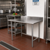 Thumbnail image #2 for Advance Tabco Special Value Series 30 x 30 Inch 16 Gauge 304 Stainless Steel Corner Work Table with 5 Inch Backsplash