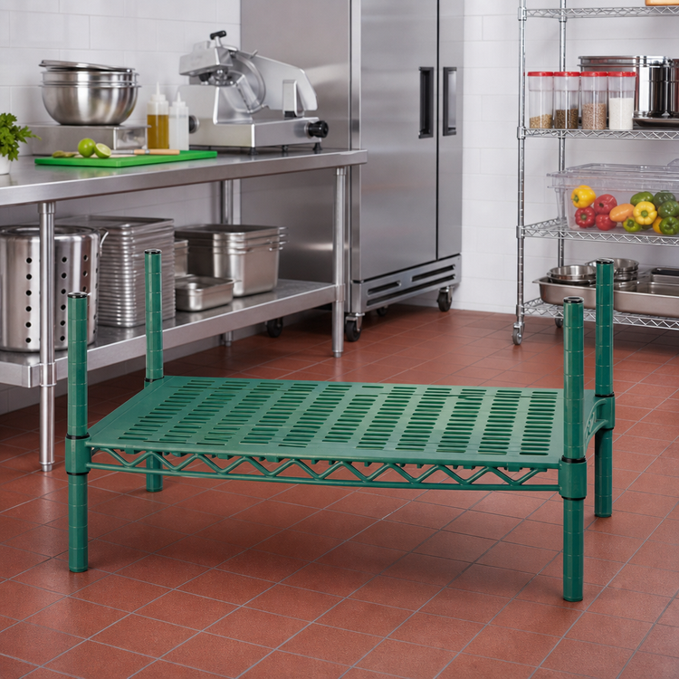 Product image #2 for Eagle QuadPlus 42-Inch x 21-Inch Louvered Green Polymer Shelf Mat with Quad-Adjust Frame